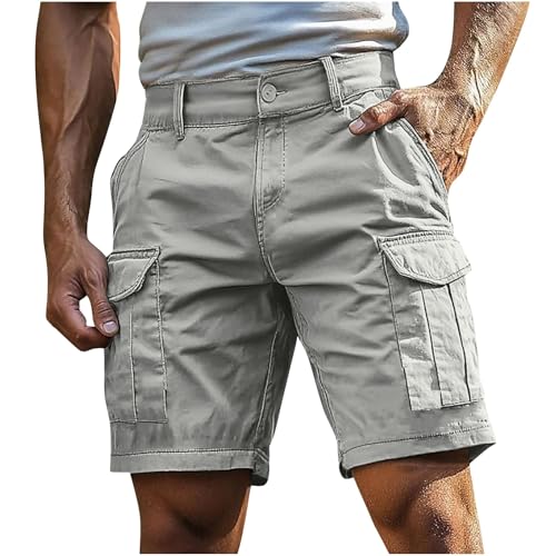 Genérico Pantalones Cortos Cargo Informales para Hombre, Pantalones Cortos permeables, Bolsillos, Bermuda para Hombre