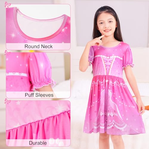 Play Tailor Princess Nightgowns Dresses for Girls Princess Pajamas Sleepwear with Puff Sleeve for Toddler Kids Girl3
