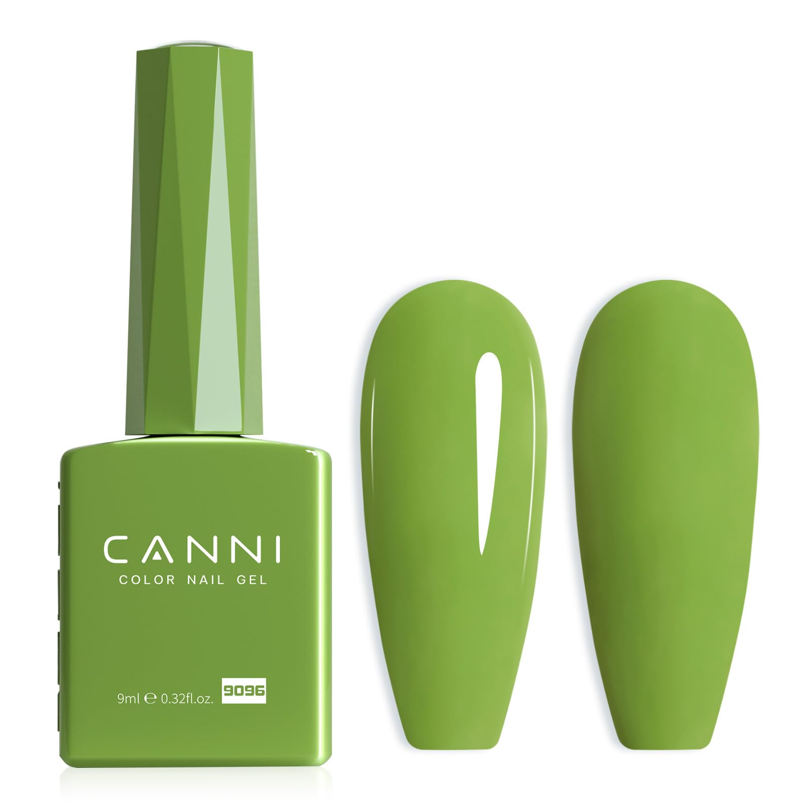 CANNI Green Gel Nail Polish, 1Pcs Pastel Lime Sage Light Green Gel Polish Bringt Mint Color High Gloss Soak Off U V French Nail Manicure Salon DIY