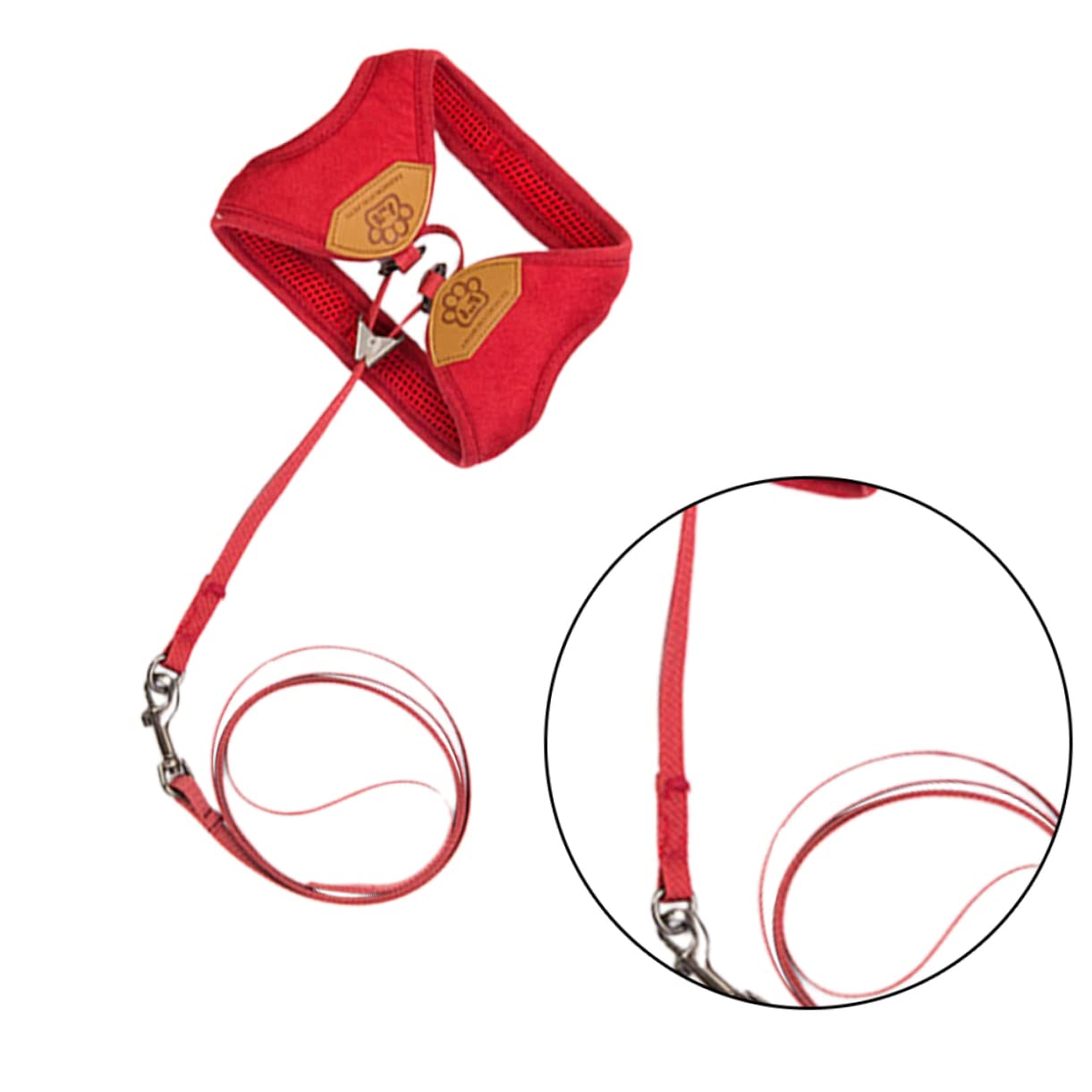 YARNOW 3 Piezas Suministros de Mascotas Light petg Correa Conjunto niña arnés de Cachorro Cuerda de tracción arnés para Mascotas Chica Colocar Cuerda de Gato arnés de Gato Rojo