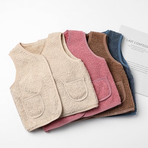 Image of Toddler Boys Girls Sherpa Fleece Vest Winter Gilet Fall Warm Outerwear