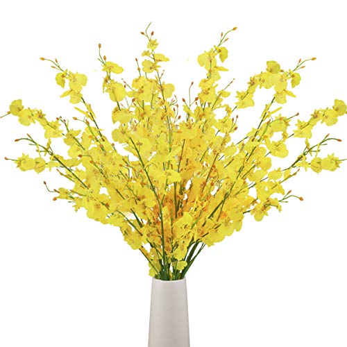 BOMAROLAN Artificial Orchid Silk Fake Flowers Faux Dancing Lady Orchids Stems Flower 10