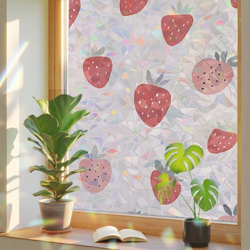 Película decorativa para ventana con diseño 3D y efecto arcoíris miniatura 1