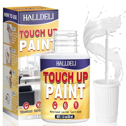 Pittura Bianca per Interni, 30 ml Vernice per Piastrelle Bagno, Vernice Bianca per Graffi, Crepe e Macchie su Pareti, Lavandini, Vasca e Lavoro, Asciugatura Rapida Vernice per Piastrelle con Pennello