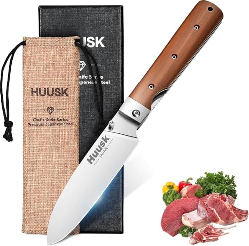 Huusk Folding Chef Pocket Knife - Japanese Santoku...