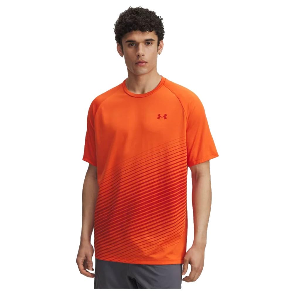 Under Armour Men's 0844 - Orange Base Tech Fade Short Sleeve T-Shirt Xl Orange