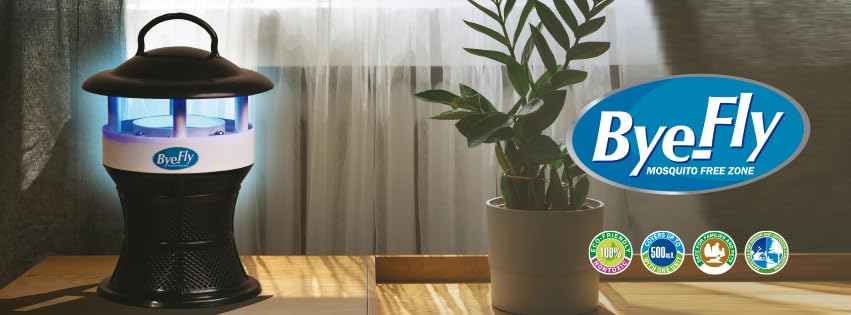 Image of Bye-Fly Electric Mosquito Trap with UV Light Insect Attractor | Silent Fan Suction Bug Trap for Home & Bedroom | 12V Electric Indoor Insect Trap | Compact Easy Clean Mosquito Control Device