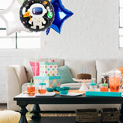Image of AMFIN (Pack of 3) Astronaut Theme Birthday Decoration Astronaut Balloons for kids Astronaut Foil Balloon Birthday Balloon for Decoration - Multicolor
