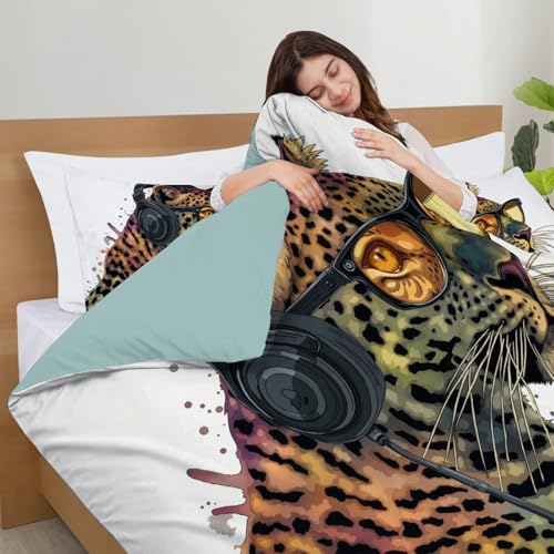 Housse de couette 220x240cm fermeture zippée lavable en machine 3D - 7