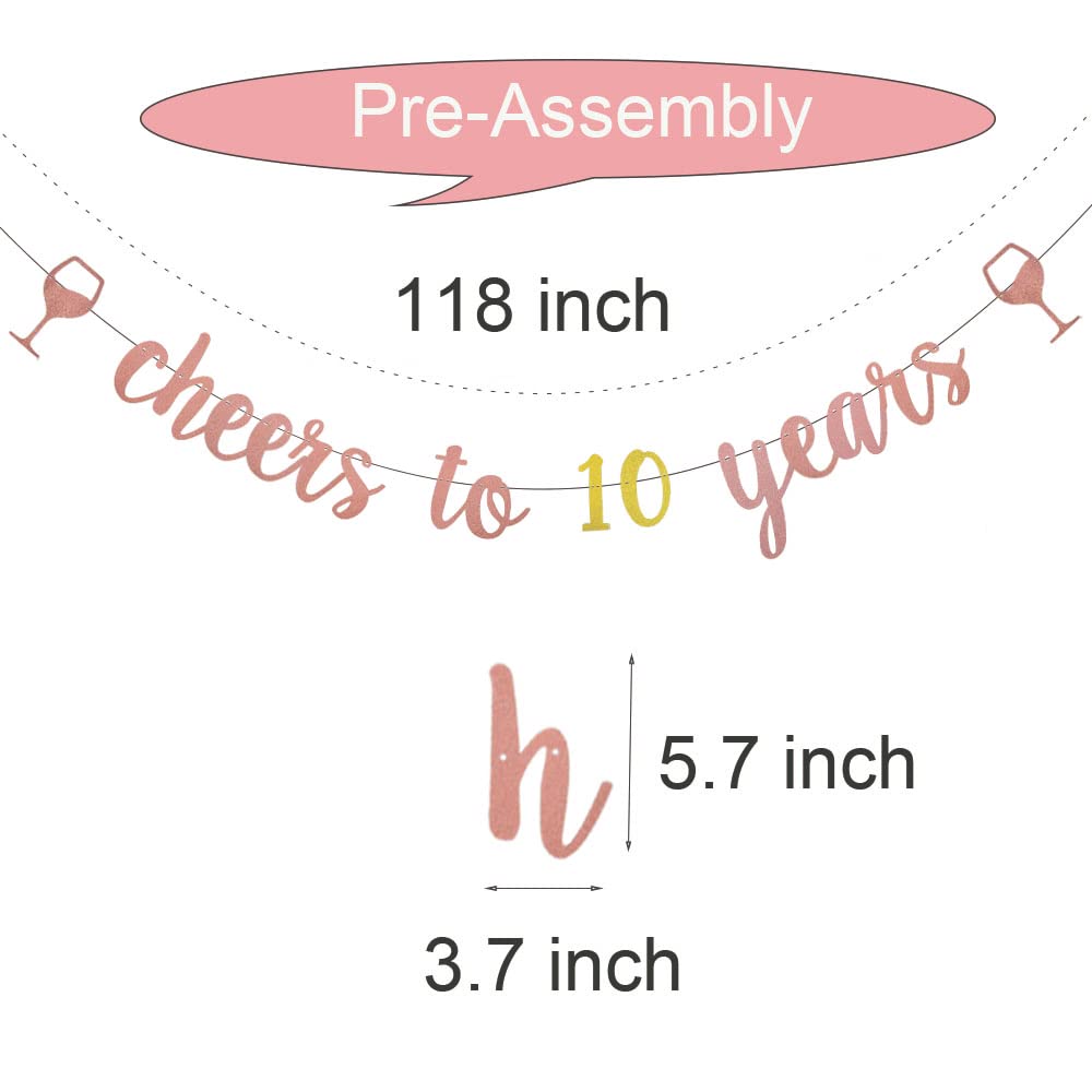 Bng-bng Wimpelkette „Cheers To 15 Years“ – Gold, Glitzer, 3 M, Vorbespannt, Für Jubiläum