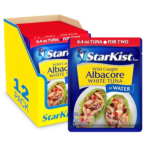 Image of StarKist Wild Caught Albacore White Tuna in Water, 6.4oz Pouch, 12-Pack