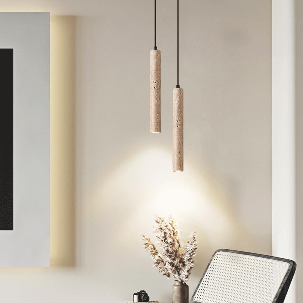 Lámpara Colgante de Tubo Largo cónico LED, lámpara Colgante para Cocina, Barra de iluminación, lámpara de Techo Lineal de mármol rústico, candelabro Moderno de Mediados de Siglo pa