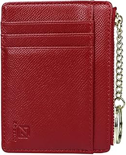 ZhaoCo Girls Wallet Purse, PU Leather Small Coin Purse 8 Card Case Holder Zipper Pouch Wallet with Key Ring for Women Ladies - Grey
