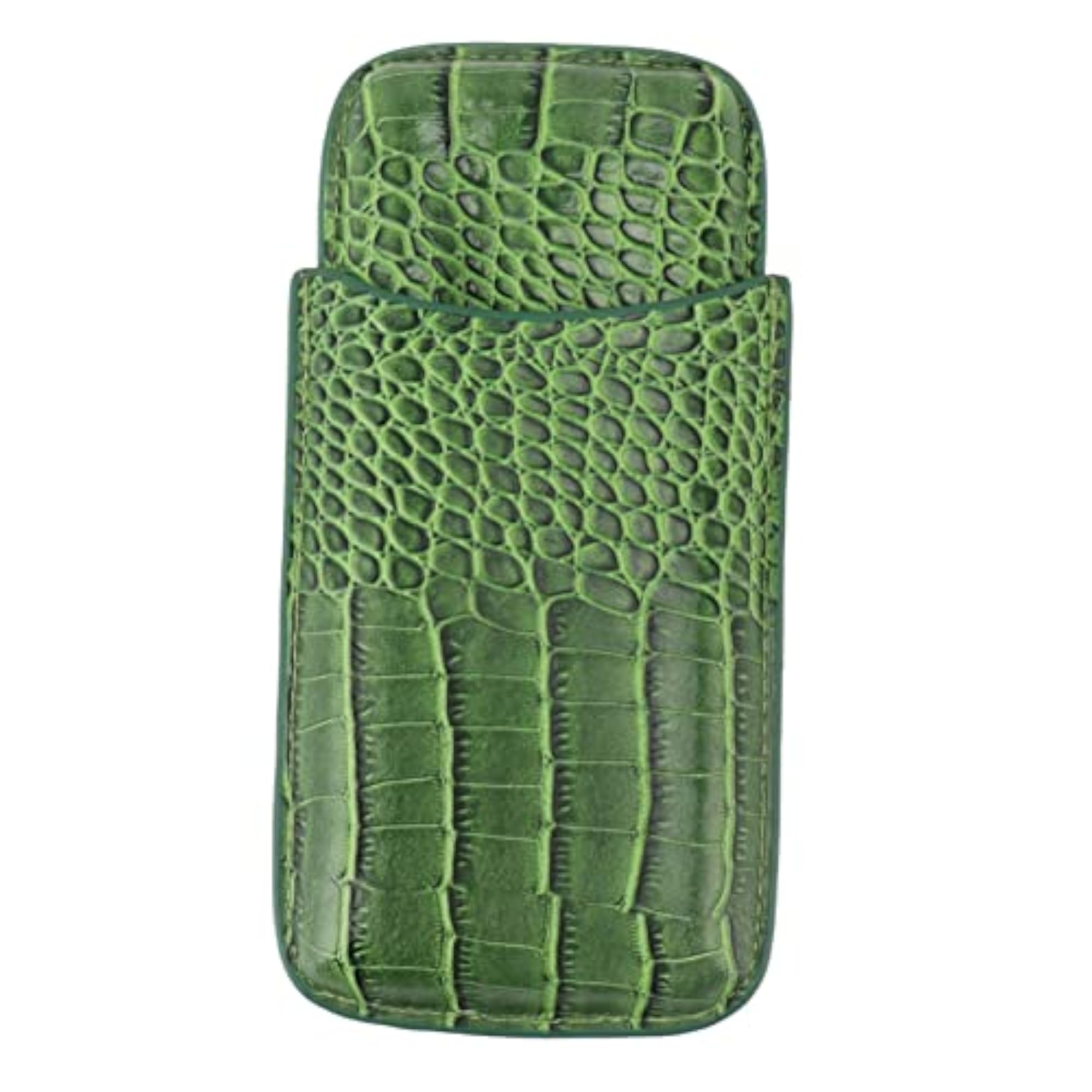 Leather Cigar Case with Fluent Edge, 3 Finger Design