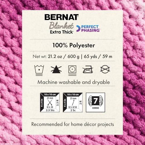 Image of Bernat Blanket Extra Thick Perfect Phasing Chunky Yarn for Hand Knitting, Crocheting, Crafts & Amigurumi - 100% Polyester - #7 Jumbo - 21.2oz /600g - 65 Yards - Emerald Pine