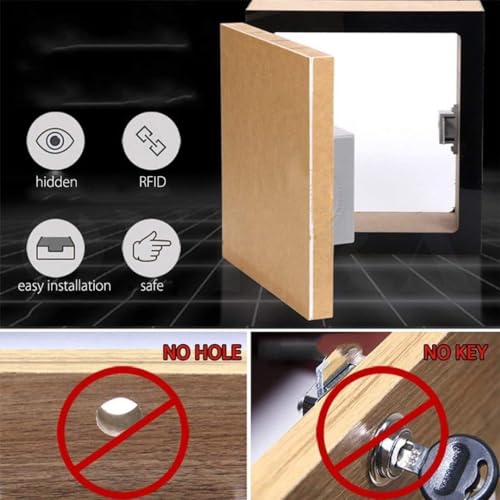 Image of Overa Smart Electronic Lock Biometric Fingerprint Door Lock Virtual Password Wechat Fingerprint Card Lock for Home Security DIY Smart Sensor Hidden Safety Digital Cabinet Lock /Electronic Drawer Locks