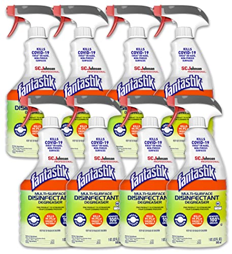 Image of SC Johnson Professional Fantastik Disinfectant Multi-Surface Cleaner Spray Bottle 8, Ounce (Pack of 8), Fresh, 32 Fl Oz