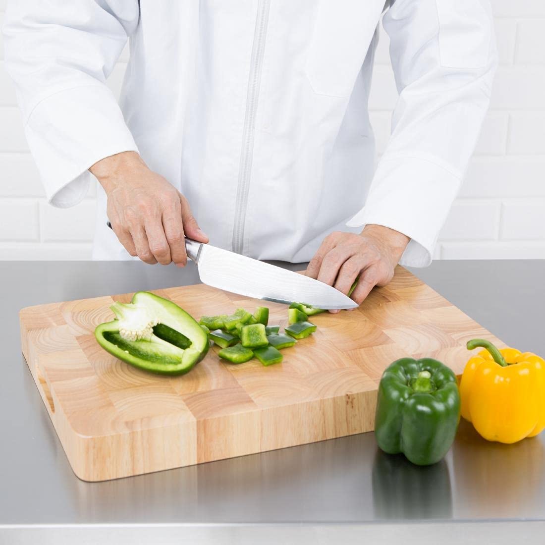 Vogue Tagliere rettangolare in legno per uso alimentare e vassoio da portata, medio, superficie antibatterica naturale, dimensioni: 45 x 455 x 305 mm (altezza x larghezza x lunghezza), C459