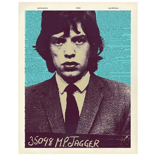 Mick Jagger Mugshot Pop Art 11x14 - Rolling Stones Wall Art for Music Room, Home Office - Rock n Roll Vintage Decor - Andy Warhol Style Contemporary Music Poster Print - Unframed