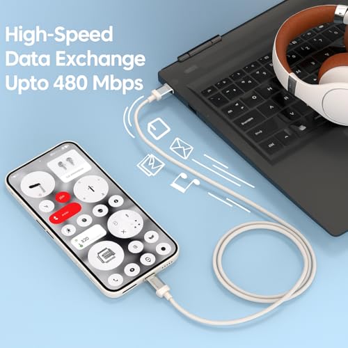 Image of Type-C to Type-C Cable | 45W Fast Charging & Data Sync | Tangle-Free USB-C Charger Cord | Compatible with Nothing Phone 3 /3A / 3A Plus / 2 / 2A / 2A Plus /1, CMF Phone 1