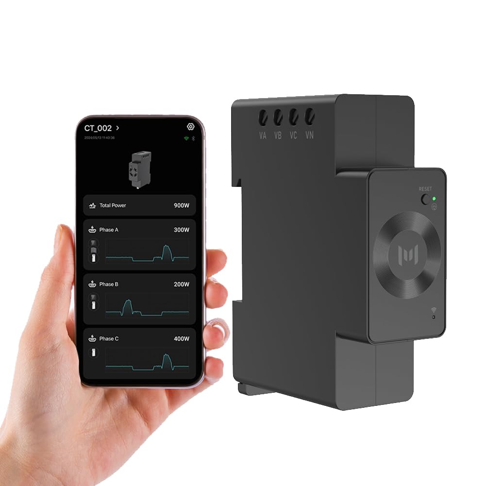 Marstek Venus D CT002 Compteur Intelligent Triphasé : Compteur intelligent pour installations triphasées ou monophasées, 0% TVA, Supporte le WLAN, Bluetooth, Prêt pour le photovoltaïque, Ajustement