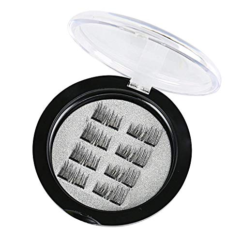 Magnetic Eyelashes 3D Premium Quality False Eyelashes,Full Eye Fake Eyelashes Natural Look 100% Handmade Black Nature Fluffy Long Soft Reusable 4 Pair/8 PCS