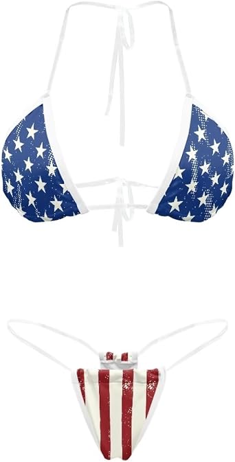 Womens Two Piece Thong Bikini Transparent Straps Triangle Bathing Suit Sexy Brazilian Swimsuit Bikini Set