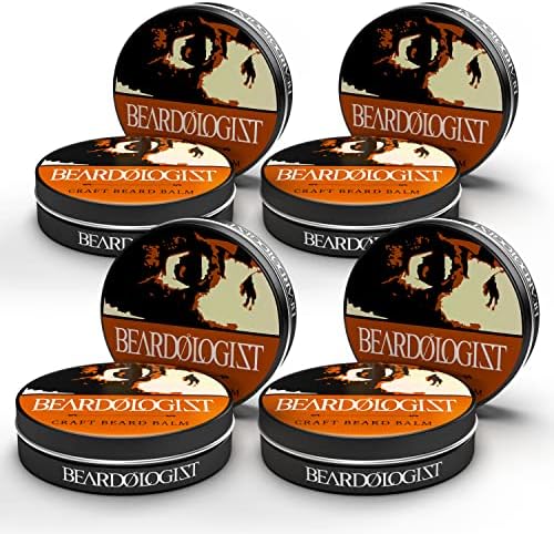 Beardologist Premium Natural Beard Balm for Mens Grooming - Strengthens & Softens Beards & Mustaches - Paraben & Sulfate Free - Leave In Conditioner Styling Balm For Men - 0.5oz - 4pk