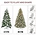Hykolity 7.5 ft Prelit Christmas Tree, Artificial Christmas Tree with 350 Warm White Lights, 1446 Branch Tips, Metal Stand and Hinged Branches