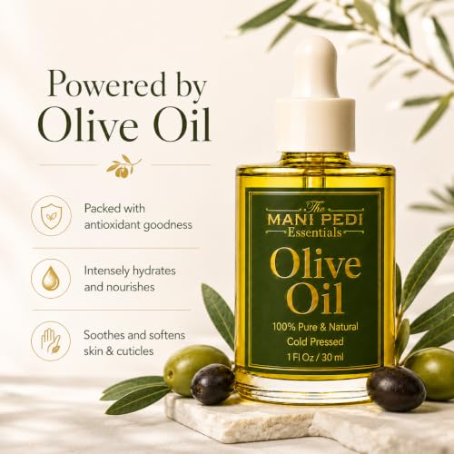 Image of TMPE Cold Pressed Olive Oil for Hair Growth & Skin - Olive Hair Oil for Deep Nourishment, Frizz Control & Smooth Shiny Hair | Body Massage Oil - 30ml