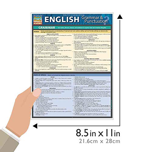 Quickstudy 9781423218654 English Grammar & Punctuation Quickstudy Laminated Reference Guide thumb #4