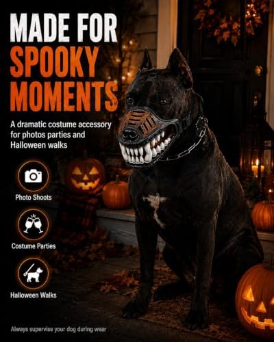Hell Hound Monster Muzzle Scary Natural Latex Dog Costume Muzzle - 1