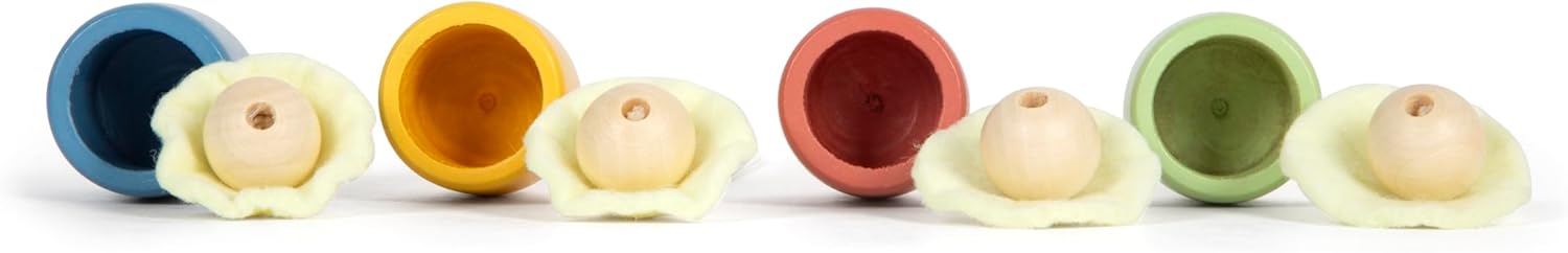 Small Foot Catch The Ball in Wood, Set 4, Game Dexterity Small and Older, from 3 Years, 12609, Multicoloured