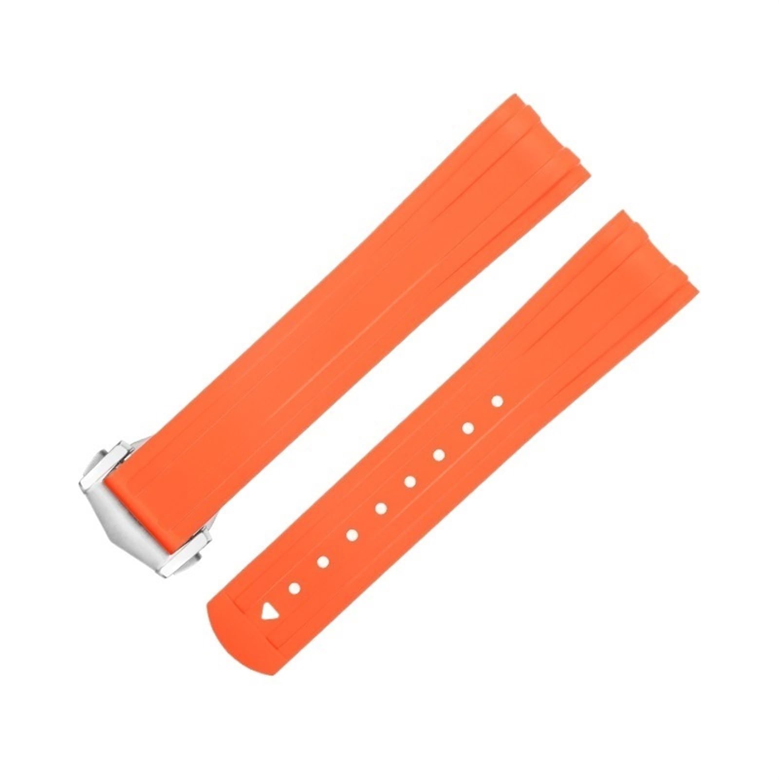 FKM Fluorous Gomma Curva Fine Per Omega Seamaster 300 Diving Fibbia Pieghevole In Acciaio Sostituzione 20mm Cinturini