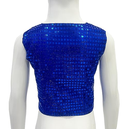 Kids Boys Girls Shiny Sequins Vest Sleeveless Jazz Hip-hop Dance Jacket Waistcoat Stage Performance Choir Party Top Gilets3