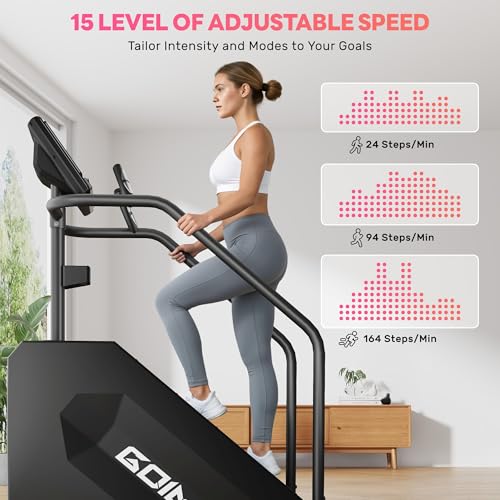 Image of T1 Stair Stepper Machine, 550Lbs Commercial Grade Stair Climber for Home with 15 Resistance Level and LED Screen, Stepmill Exercise Machine for Cardio and Full Body Workouts, 24-164 Steps /Min
