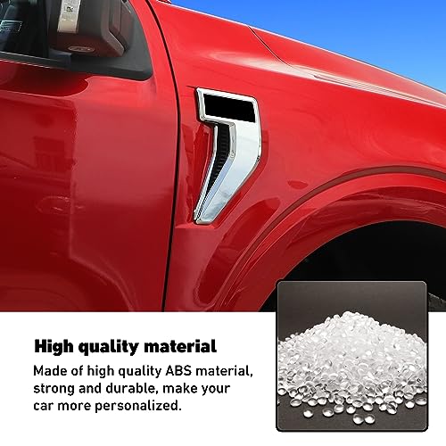 Image of Linskip Fender Side Emblem Trim Compatible with Ford F150 F250 F350 2021 2022 2023, F150 Fender Badges Cover, F-150 Enterior Accessories(Chrome)