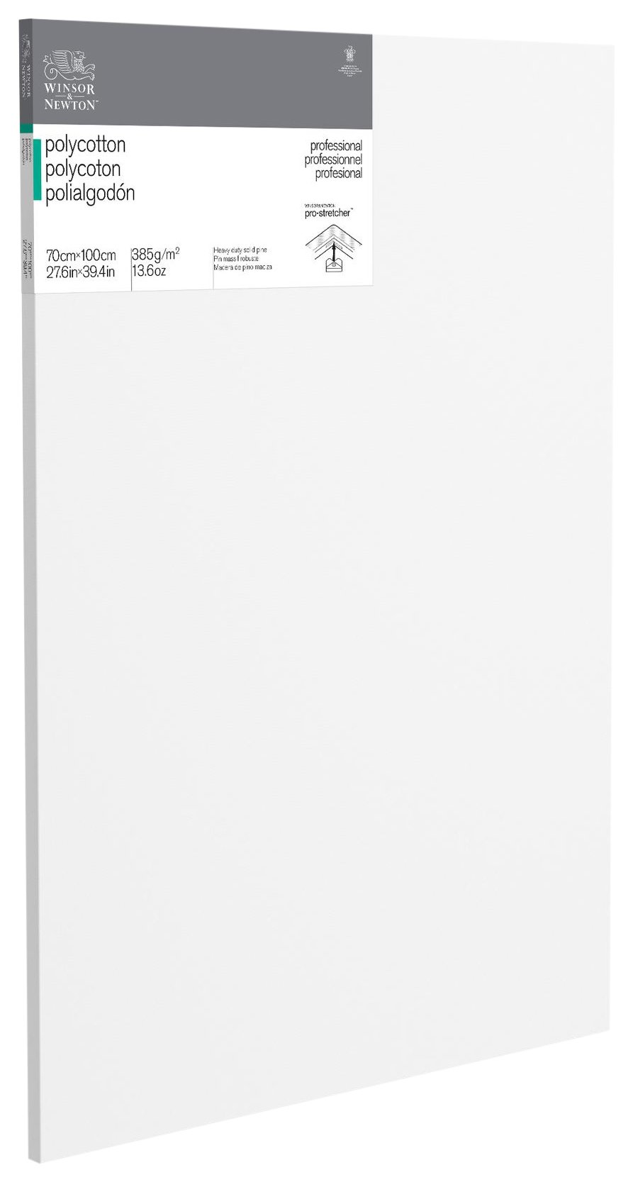 Winsor & Newton 6206034 Professional Keilrahmen aus Baumwollmischgewebe, 385 g/m², 3-fach grundiert, mittlere Körnung, ideal für die Ölfarben und Acrylfarben - 70x100cm