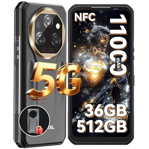 OUKITEL WP39 Pro Movil Resistente 5G, 36GB RAM+512GB ROM/SD 2TB Móviles Irrompible Android 14, 11000mAh/33W Teléfono Moviles 6.6'' FHD+ 2.4K, Cámara 64MP+32MP Móvil Rugerizado, Dual SIM/NFC/GPS/IP68