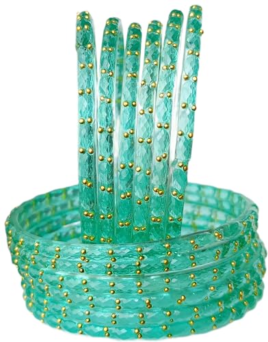 Image of JPS Plain and Glossy Finished Raindrop Glass Bangles Set for Women & Girls | Traditional Ethnic Chudi for Wedding, Party & Regular- Set of 12 Pcs of One Colour | Wedding Special