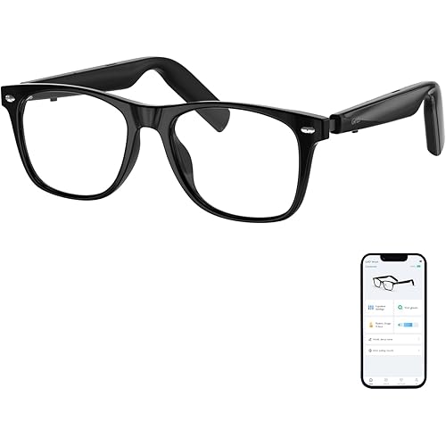 Bluetooth Smart Glasses for Men & Women, Anti-Blue Light, AI Translator Powered by ChatGPT, 11H Life, Voice Control, Audio Smart Eyewear for Gaming Travel Meeting Memos