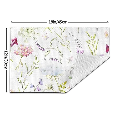 Sets de table de cuisine floraux pour repas en extérieur - 4