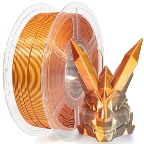 Image of FiLAMONT PLA Silk Filament 1.75mm, 3D Printer Filament, Shiny Silk 1.75 PLA Filament, 1kg(2.2Lbs) /Spool (Silk Gold Silver Copper)