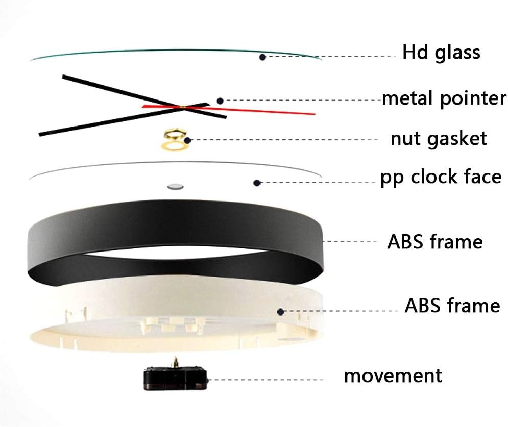 Wall Clock Brown 14 Inch Marbling Wall Clock Luxury Clock Simple Metal Round Clock Modern Creative Silent Scanning Golden Border