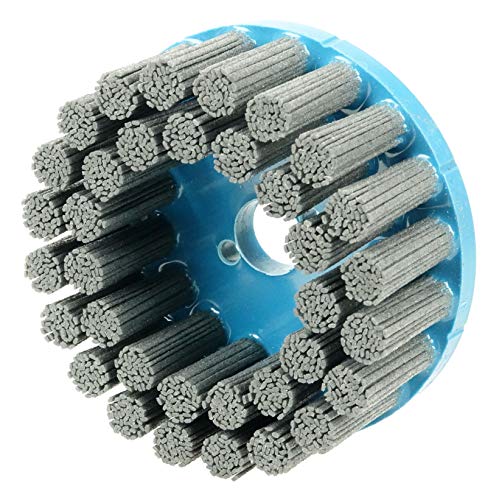 Image of Weiler 85842 5 inch Nylox Disc Brush, Rectangular Filament, 120SC Fill, 7 /8 inch Arbor Hole, Made in The USA