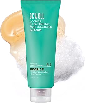 Licorice pH Balancing Pore Cleansing Gel Foam - Gentle, Hypoallergenic Facial Cleanser for Clear, Smooth Skin, Deep Pore Cleaning with Licorice Extract, LHA, for All Skin Types, 5.4 fl.oz.