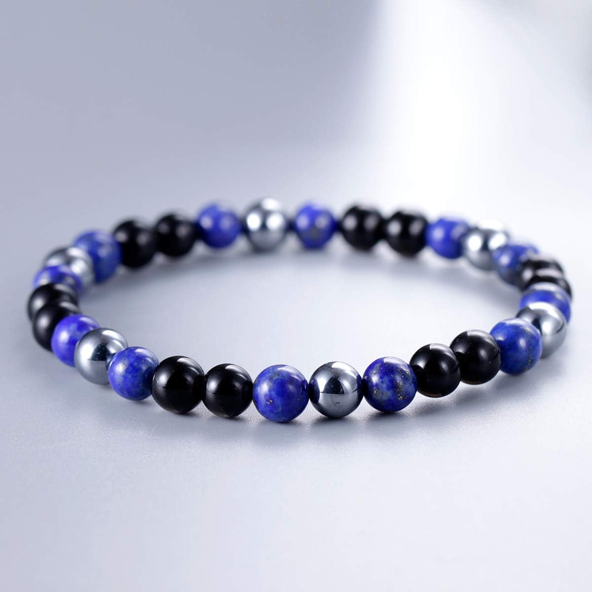 Jewever Triple Obsidian/Tiger eye/Terahertz Essential Oil Diffuses Energy Healing Crystal Yoga Bracelet Beads 6mm Handmade Stretch for Women - Image 5