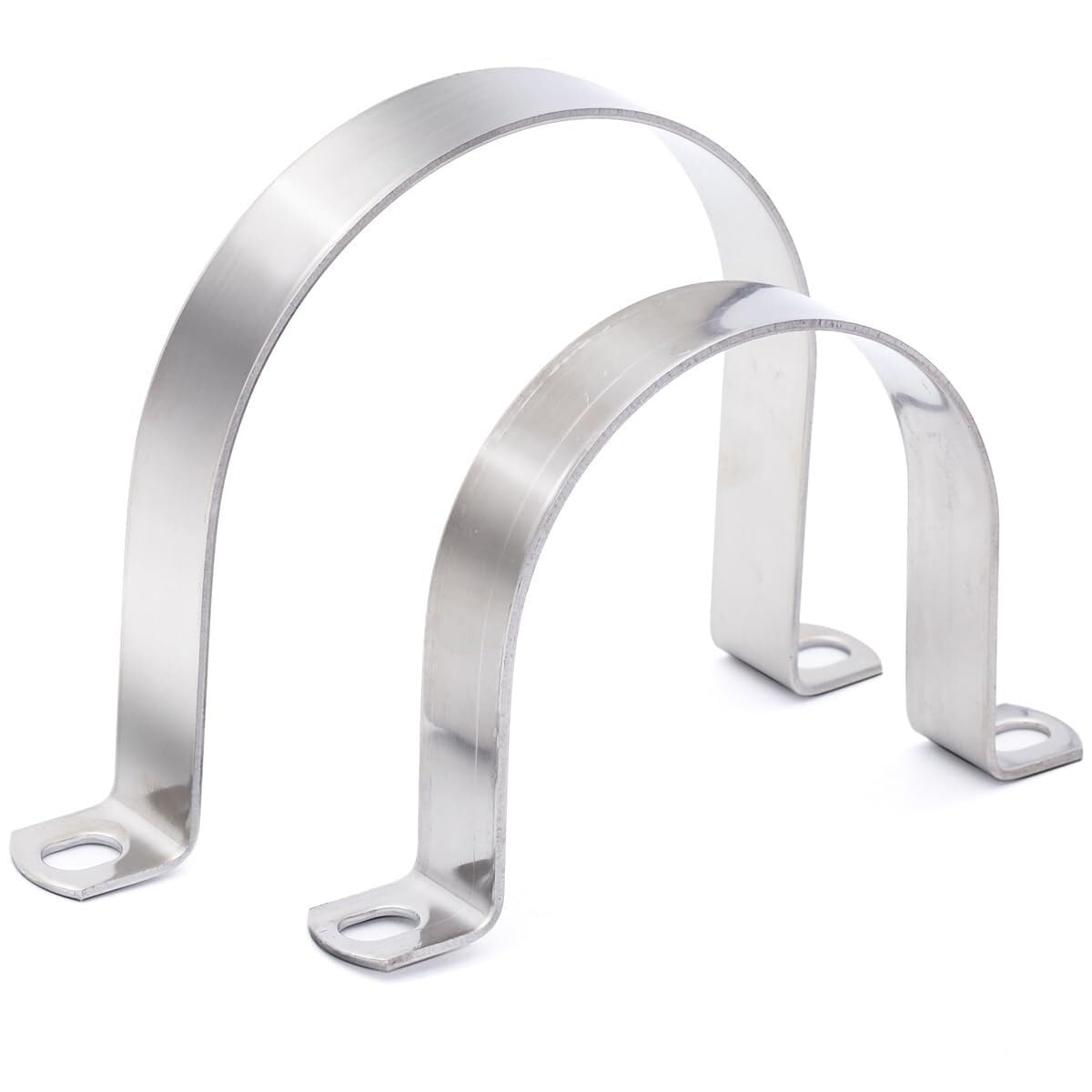 Collier de Serrage pour Tuyau Lourd Acier Inoxydable Ø50mm - Support en U avec 2 Trous pour Tuyau de 2 Pouces - Lot de 6(Ø 4"/102mm)