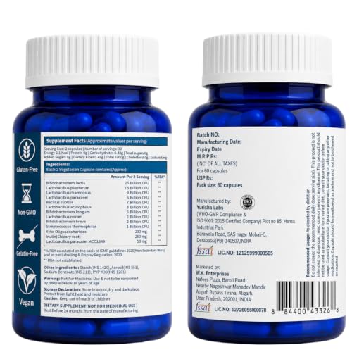 Image of 3-in-1 Synbiotic Supplement | Prebiotic + Probiotic + Postbiotic | 80 Billion CFU, 10 Strains | Gut Health, Digestive & Immune Support | Vegetarian Capsules for Men & Women | 60 Capsules
