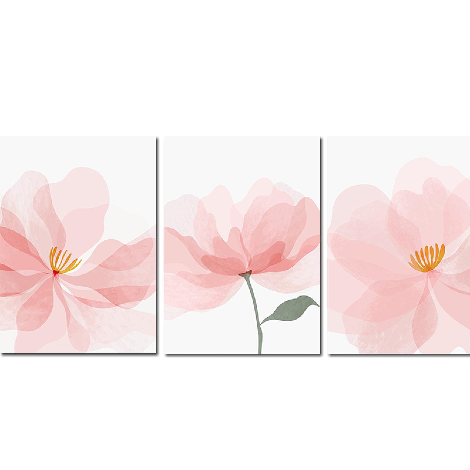 Affiche abstraite fleur et feuille verte style nordique 60x90cm x3 - 8